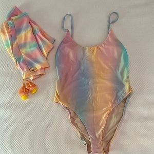New without tags PQSwim one piece bathing suit and matching sarong.